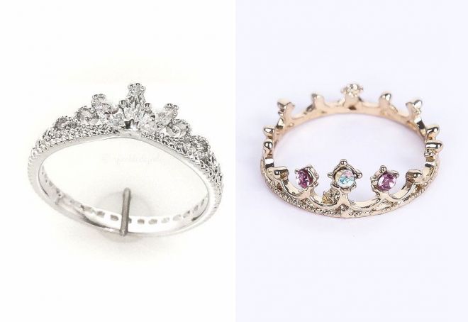 кольцо корона с бриллиантами