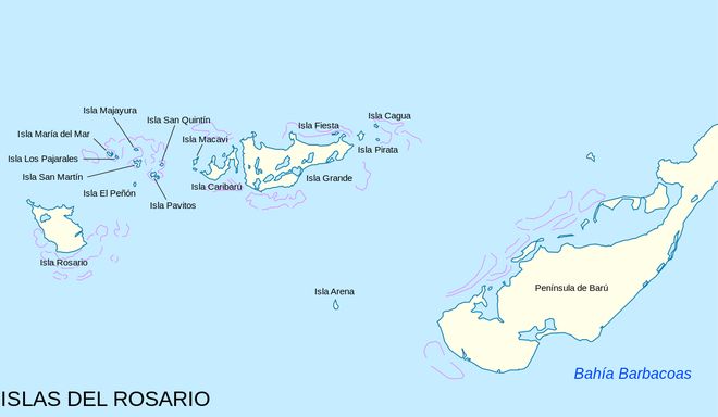 Карта островов Росарио