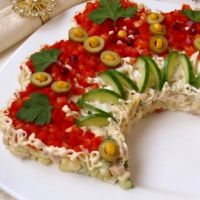Ruska salata ljepote s pršutom