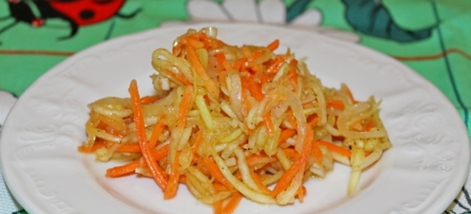 Сладкиши и моркова салата на корейски