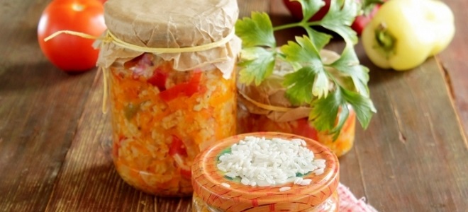 letcho salata s rižom za zimu