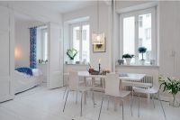 Скандинавски стил във вътрешността на малките апартаменти