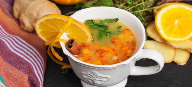 морски зърнастец чай с оранжева рецепта