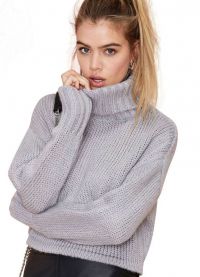 къс плетени пуловер 9