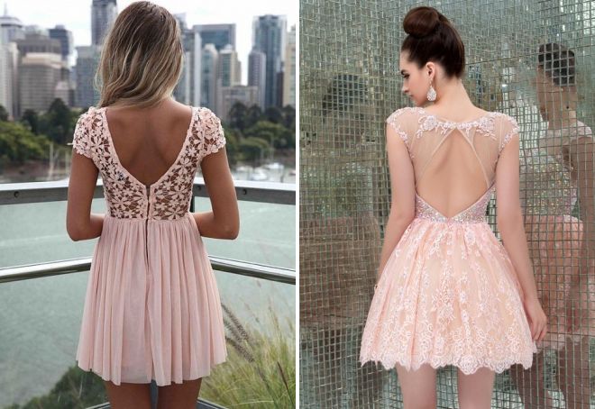 кружевное короткое розовое платье