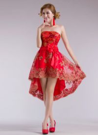 къса червена рокля за бала 2
