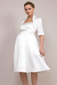 Krótkie ślubne sukienki ciążowe 5