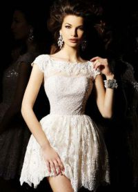 Krótka biała sukienka na bal maturalny 4