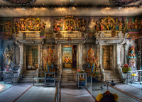 Алтарь богини Кали в храме Шри Веерамакалиамман