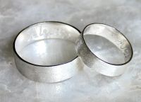 stříbrné 7 párů snubních prstenů