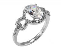 Stříbrný prsten s diamanty 3