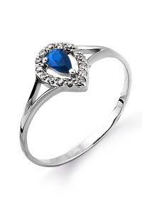 srebrni prsten sa safirom