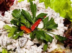 salata s gljivama i pilećim jednostavnim receptom