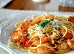 omaka iz škampov za špagete