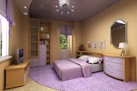 Простри тавани в спалнята лилаво 2