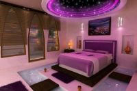 Простри тавани в спалнята лилаво 3