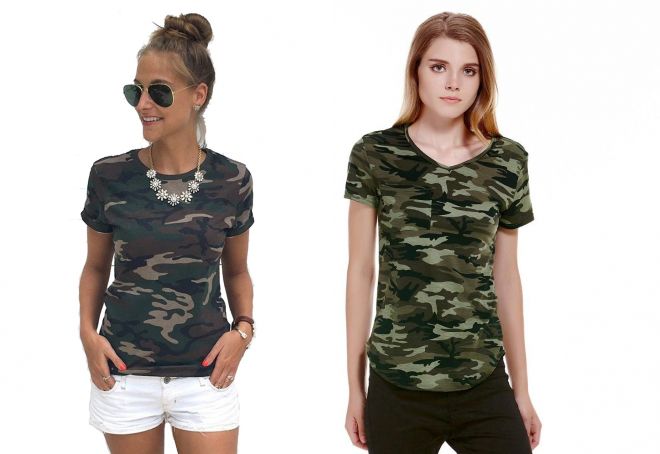 футболки в стиле милитари для женщин
