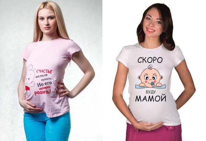 T-shirty z napisami dla kobiet w ciąży