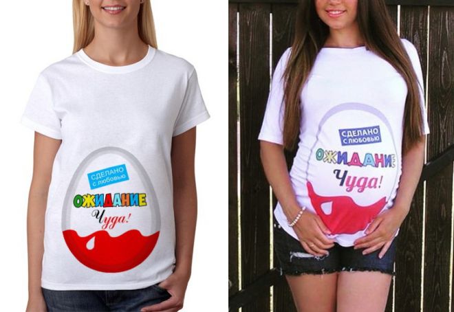 T-košile pro těhotné ženy s chladnými nápisy
