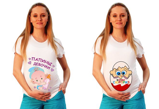 футболки с принтом для беременных