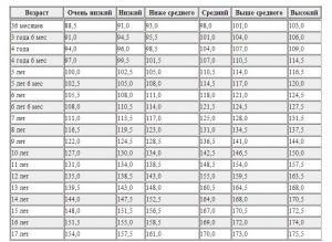 wysokość i waga tabeli 2