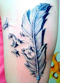 Tetovací peří s ptáky 2