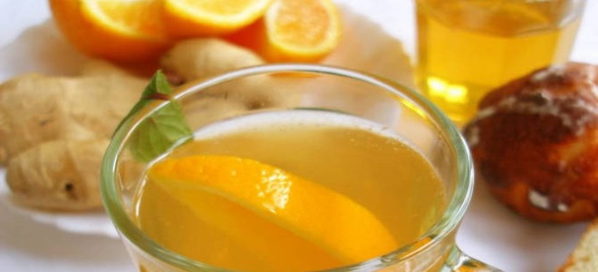 čaj s pomerančem a zázvorem