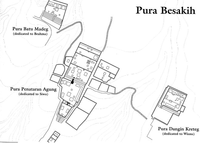 Карта храмового комплекса Пура Бесаких