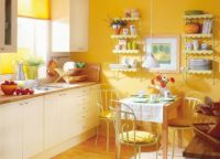 Жута боја зидова у кухињи -2