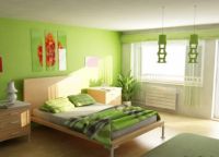 Комбинацията от зелени цветя във вътрешността на спалнята -2