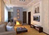 design obývacího pokoje v domě s krbem 5