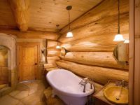 Podłoga w łazience w drewnianym domku3