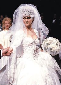 Селин Дион в сватбена рокля 1