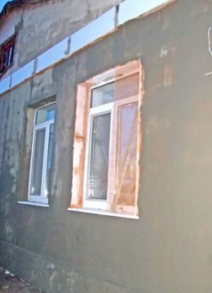 Zagrijavanje fasade s pjenastom plastikom DIY7