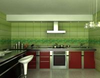 зелена плочка в кухнята
