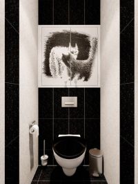 črno-beli dizajn WC-ja 1
