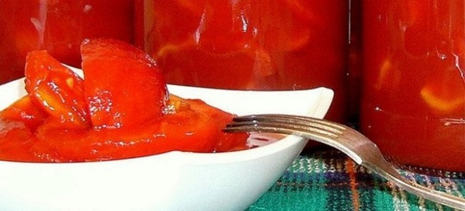 rajčata v plátcích rajčat pro zimní recept