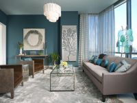 9. Obývací pokoj v tyrkysové barvě