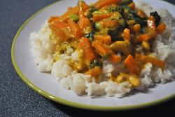 curry warzywne z ryżem