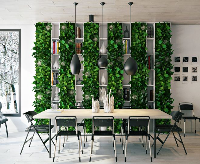 вертикальное озеленение на кухне