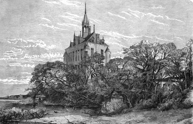 Ксилография с изображением замка Вик, опубликованная в 1877 году