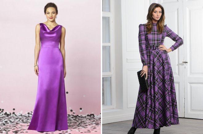 фиолетовое платье в пол