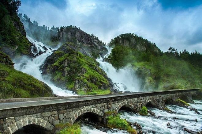 Водопад Лотефоссен в Норвегии