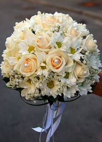 сватбен букет от хризантеми 5