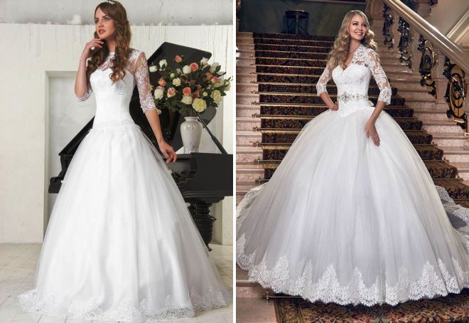 svatební šaty s tylovou sukní a korzet