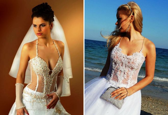 krásné korzet svatební šaty