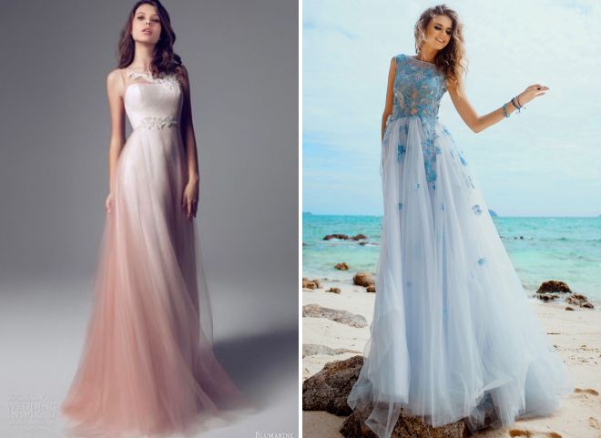 модные цвета свадебных платьев 2018