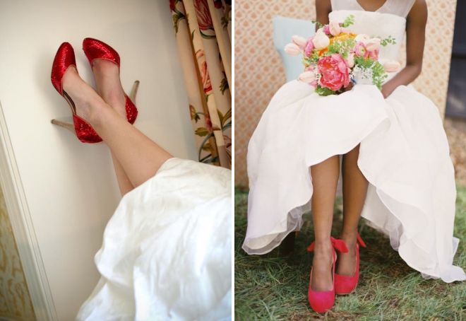 червени сватбени обувки