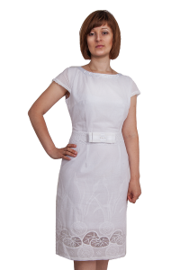Bijela pamučna haljina s čipkom 1