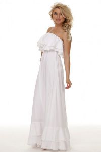 Biała bawełniana sukienka z koronką 3